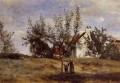 Un huerto en la época de la cosecha romanticismo al aire libre Jean Baptiste Camille Corot